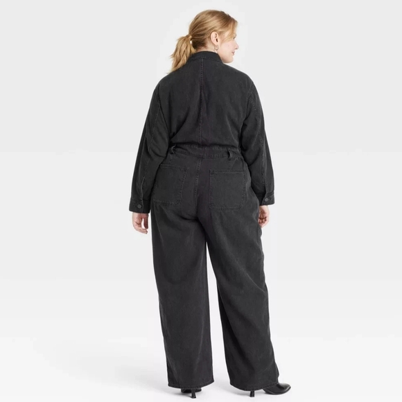 NWT Black Denim Utility Jumpsuit Size 26 - Picture 2 of 3